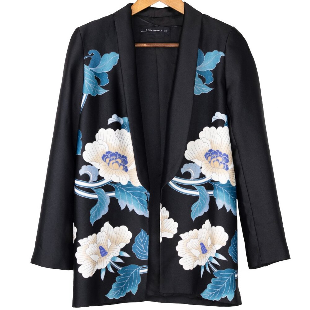 Zara Woman Floral Kimono Blazer Jacket – Size XS - Picture 6 of 12